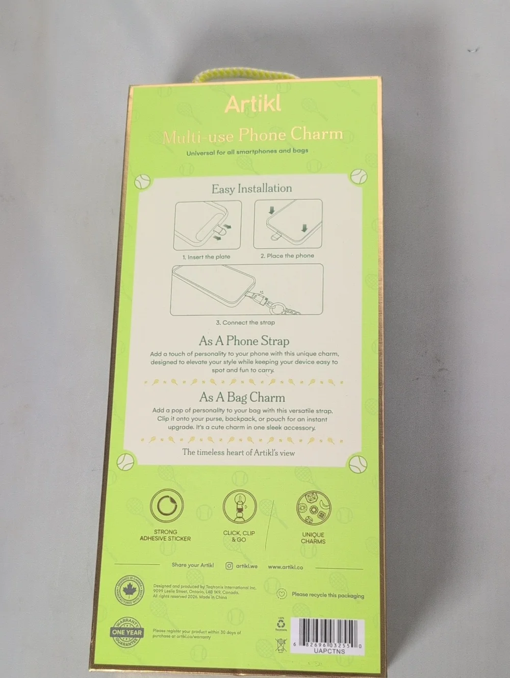 Artikl Tennis Themed Multi-use Phone Charm